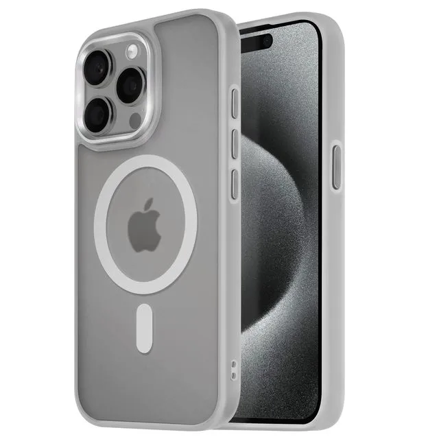 Custodia ibrida antiurto per iPhone 13/ Pro/ Pro Max compatibile con MagSafe – Cover posteriore in PC, TPU, metallo e magneti